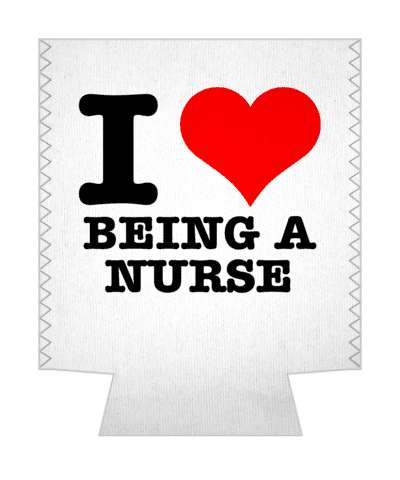 red white i heart being a nurse love stickers, magnet