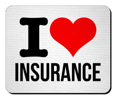 red white i heart love insurance stickers, magnet