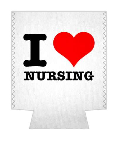 red white i heart nursing love stickers, magnet