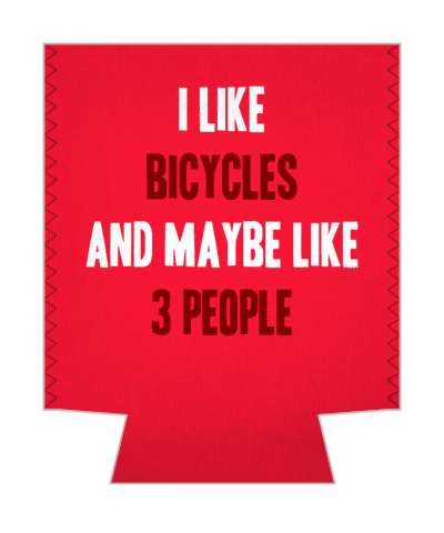 red white i like bicycles and maybe like three people stickers, magnet