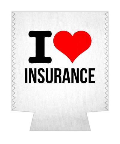 red white i love heart insurance stickers, magnet