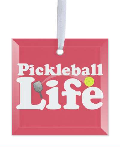 red white pickleball life paddle ball stickers, magnet