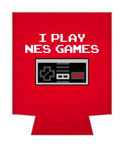 red white pixel gamepad i play nes games stickers, magnet