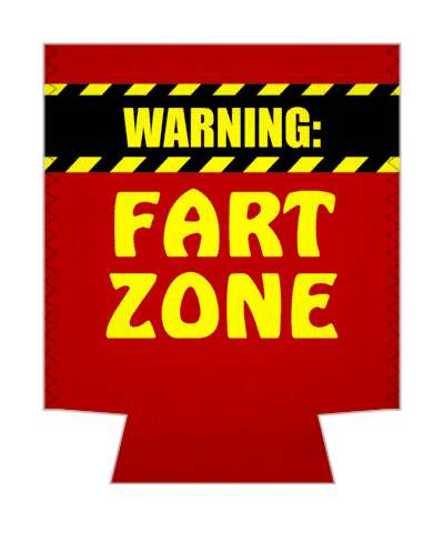 red yellow black warning fart zone stickers, magnet