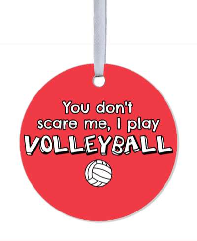 red you dont scare me i play volleyball stickers, magnet