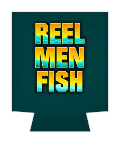 reel men fish pun funny wordplay gradient stickers, magnet