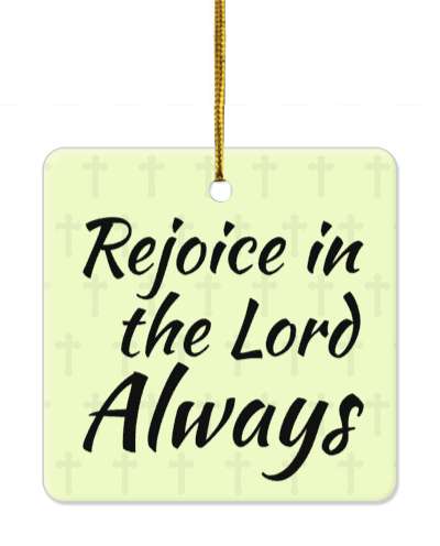 rejoice in the lord always pale cross pattern stickers, magnet