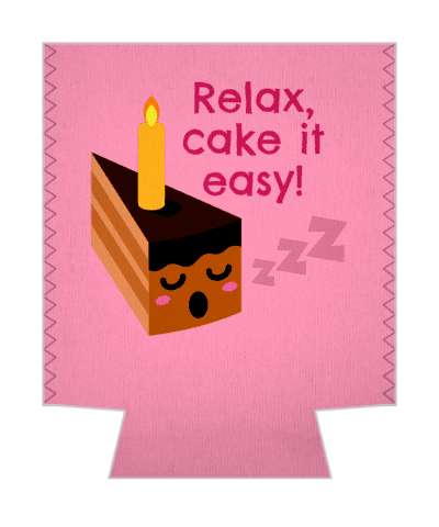 relax cake it easy sleeping chocolate cake candle pun stickers, magnet