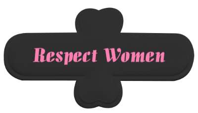 respect women pink stickers, magnet