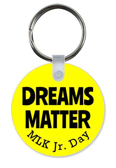 retro dreams matter mlk jr day martin luther king yellow stickers, magnet