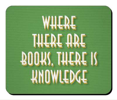 retro where there are books there is knowledge green stickers, magnet