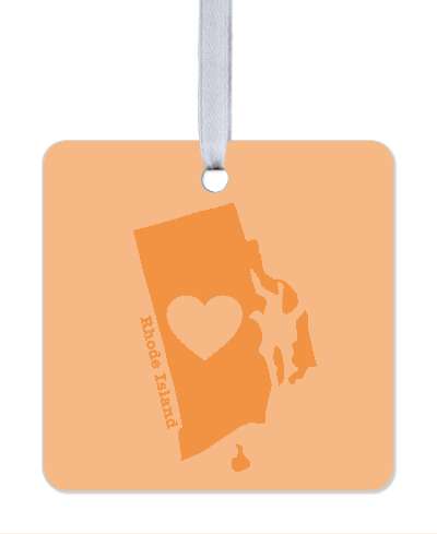 rhode island state silhouette heart stickers, magnet