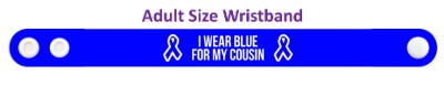 ribbon i wear blue for my cousin colon cancer awareness wristband