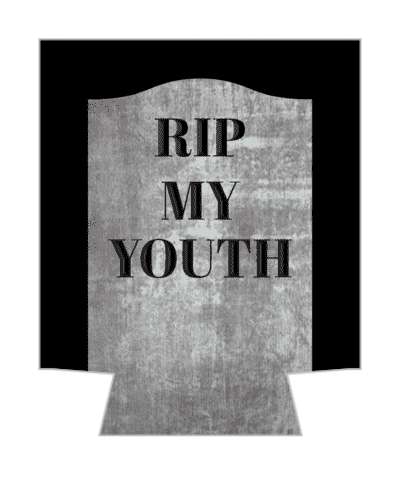 rip my youth tombstone rip novelty stickers, magnet