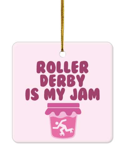 roller derby is my jam wordplay skater in jar stickers, magnet