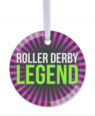 roller derby legend purple gradient rays stickers, magnet
