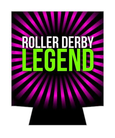 roller derby legend purple rays skating sports stickers, magnet