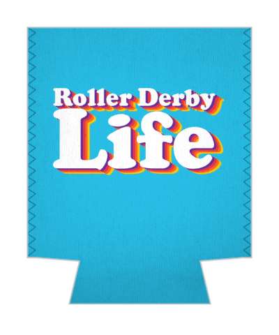 roller derby life gradient shadow blue stickers, magnet