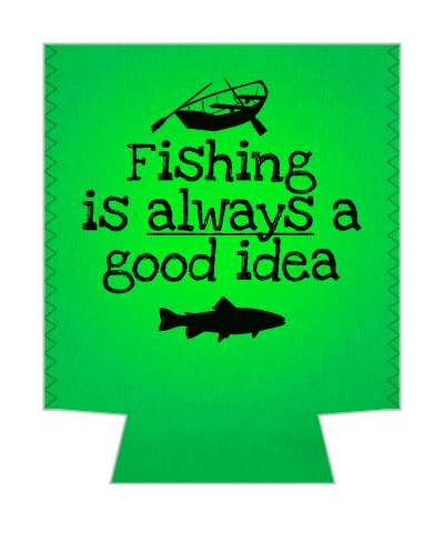 rowboat fish silhouette fishing is always a good idea handwritten stickers, magnet