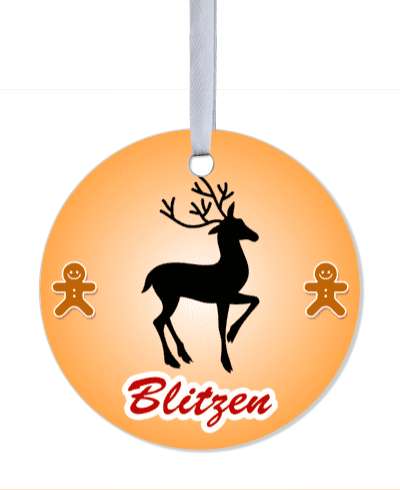 santas reindeer stars blitzen stickers, magnet