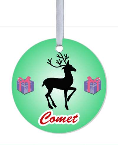 santas reindeer stars comet stickers, magnet