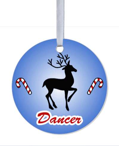 santas reindeer stars dancer stickers, magnet
