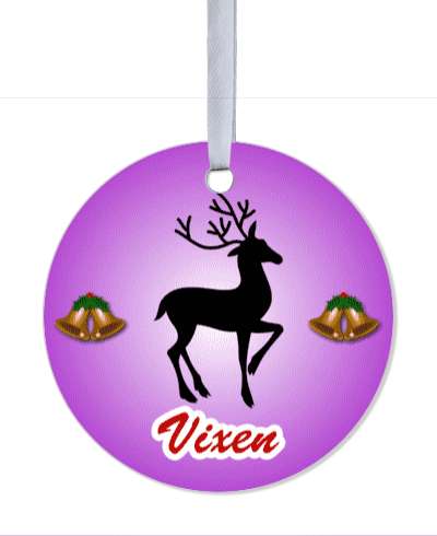 santas reindeer stars vixen stickers, magnet