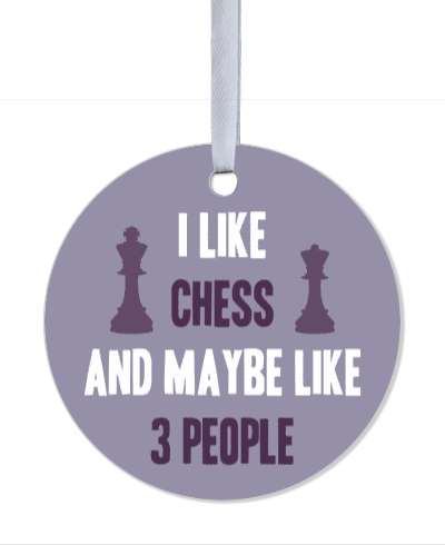 saying funny i like chess and maybe like three people queen king pieces stickers, magnet