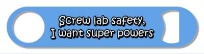 screw lab safety i want super powers medium blue stickers, magnet