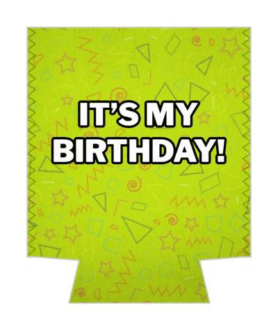 scribbles green white its my birthday stickers, magnet