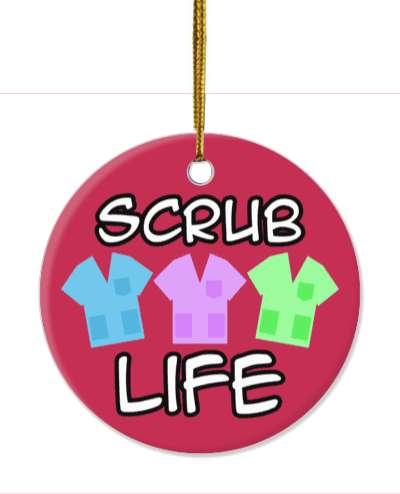 scrub life red multicolor stickers, magnet