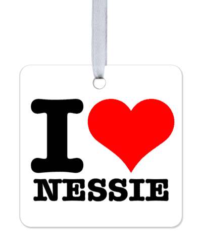 sea monster i love nessie red heart loch ness stickers, magnet