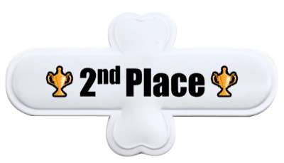 second place trophy 2nd award stickers, magnet