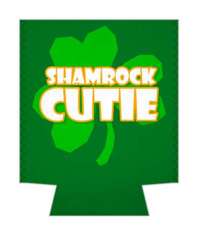 shamrock cutie green orange white stickers, magnet