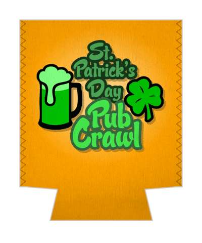 shamrock green beer st patricks day pub crawl orange stickers, magnet