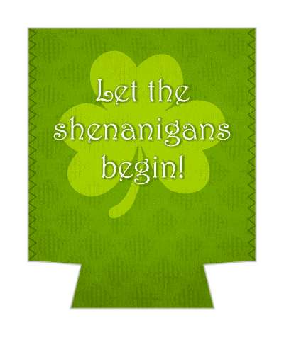 shamrock green texture let the shenanigans begin stickers, magnet
