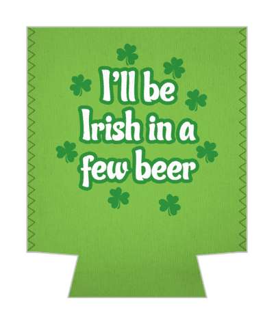 shamrocks green i will be irish in a few beer wordplay funny stickers, magnet