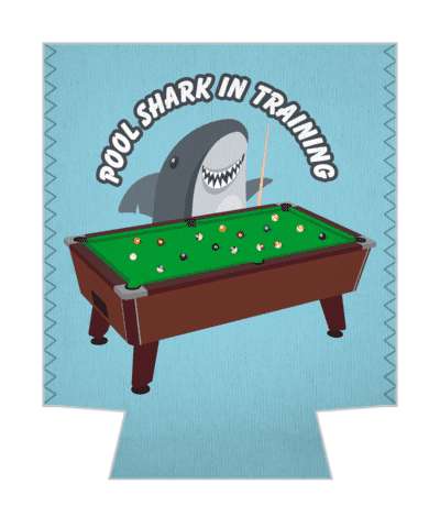 shark smiling pool shark in training funny cartoon stickers, magnet