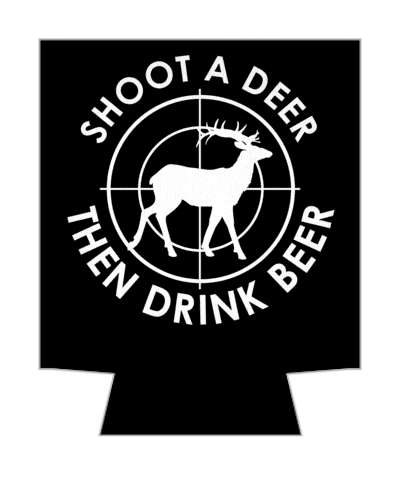 shoot a deer then drink beer deer in target gun hunting stickers, magnet