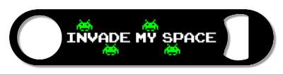 shooter classic invade my space arcade aliens space invaders stickers, magnet