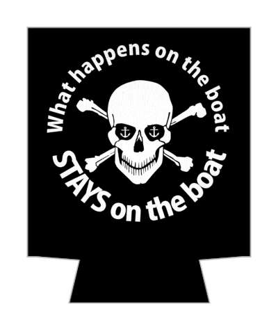skull and crossbones anchors what happens on the boat stays on the boat funny stickers, magnet