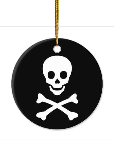 skull and crossbones pirate symbol stickers, magnet