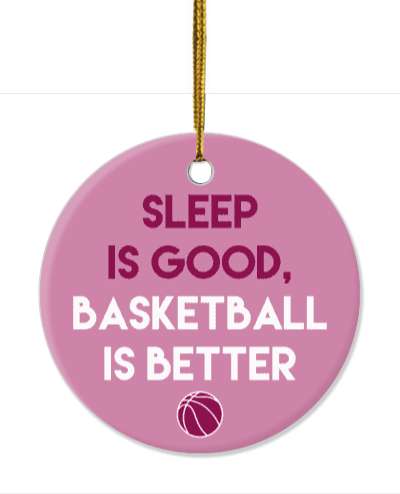 sleep is good basketball is better sports ball plum stickers, magnet