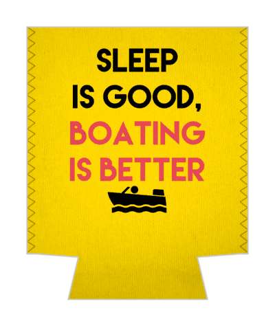 sleep is good boating is better orange red black stickers, magnet