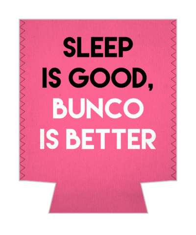 sleep is good bunco is better pink stickers, magnet