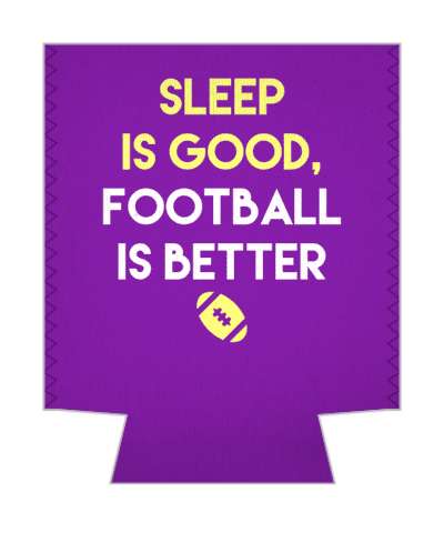 sleep is good football is better purple stickers, magnet