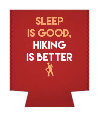 sleep is good hiking is better red hiker symbol stickers, magnet