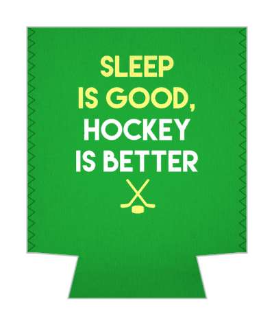 sleep is good hockey is better crossed sticks puck stickers, magnet