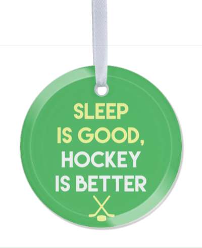 sleep is good hockey is better green stickers, magnet