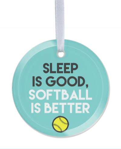 sleep is good softball is better sports aqua stickers, magnet